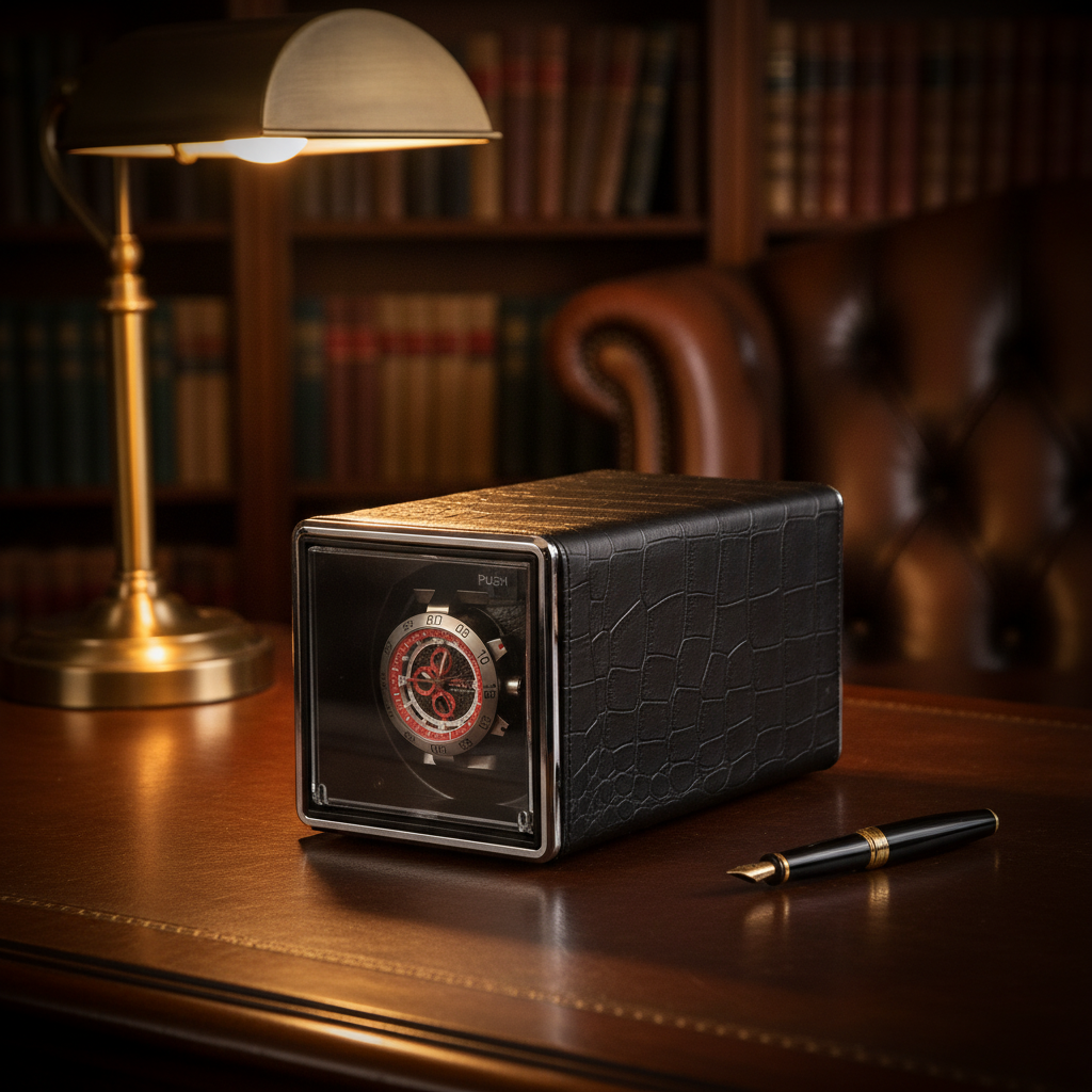 Boite remontoir black leather   hero bureau