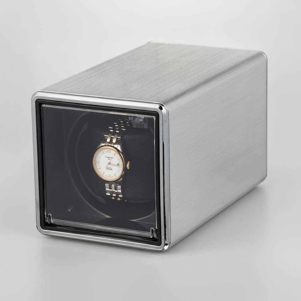 Boite remontoir brushed silver metal   studio clean