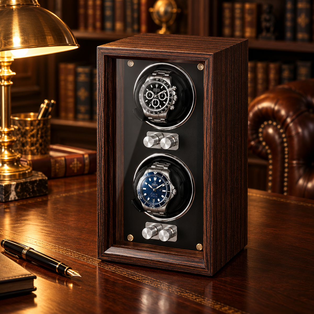 Remontoir Montre Automatique Bois Noir 1 à 6 Montres