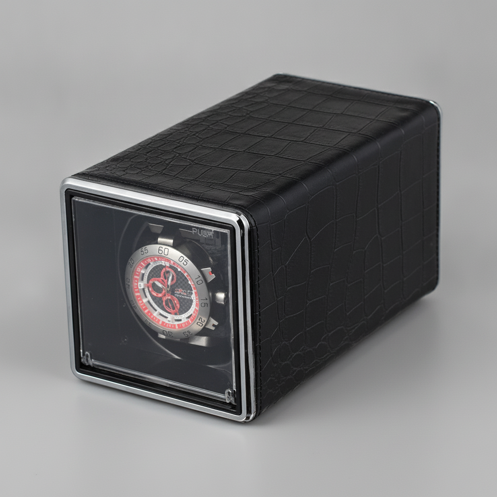 Boite remontoir black leather   studio clean