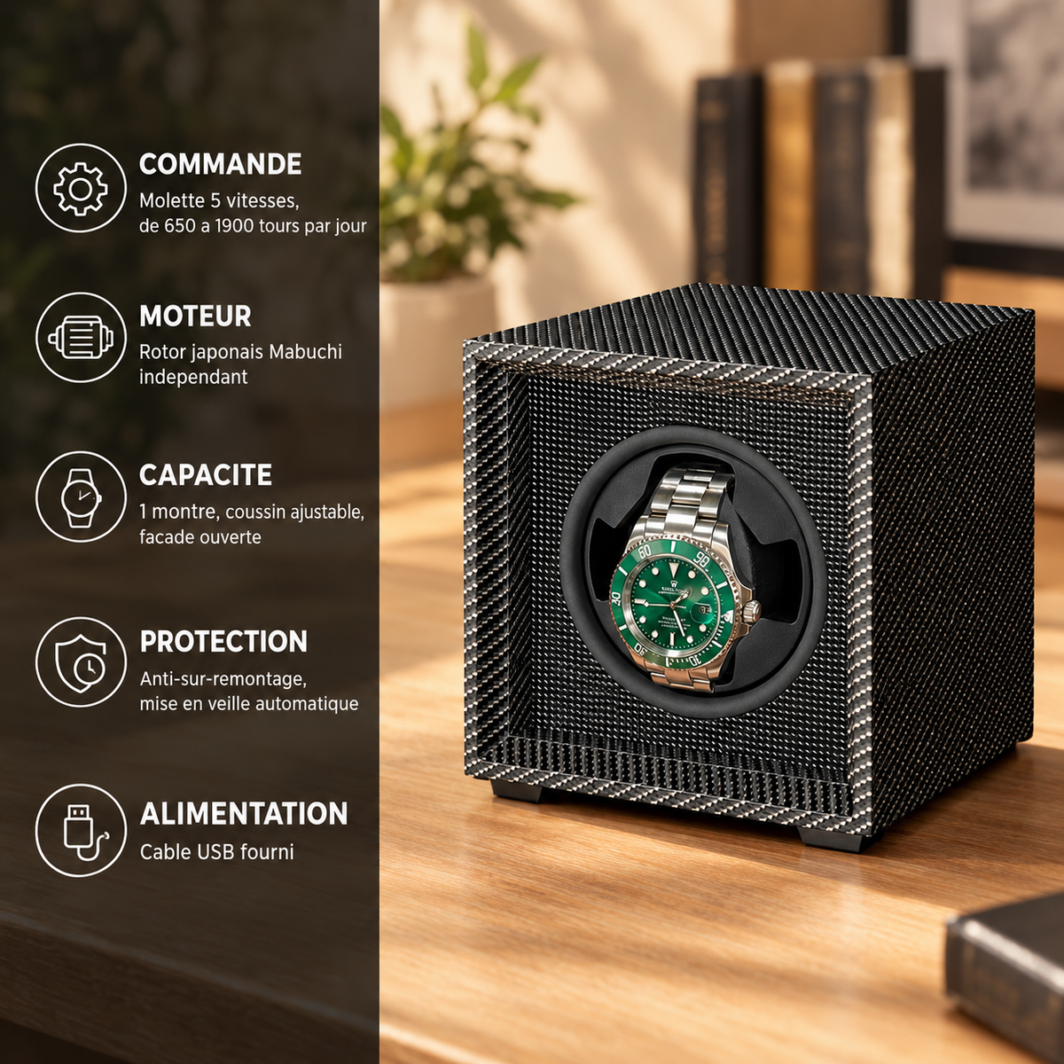 Remontoir Carbone 1 Montre type1