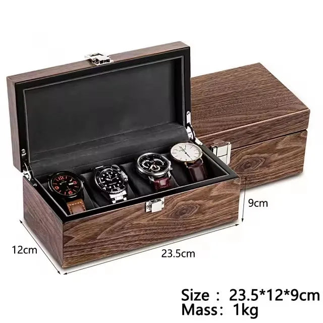 Boîte à Montre en Bois de Noyer Couvercle Bois