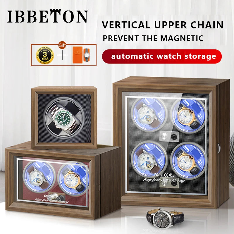 Remontoir Montre Automatique Bois Blanc 1 à 6 Montres