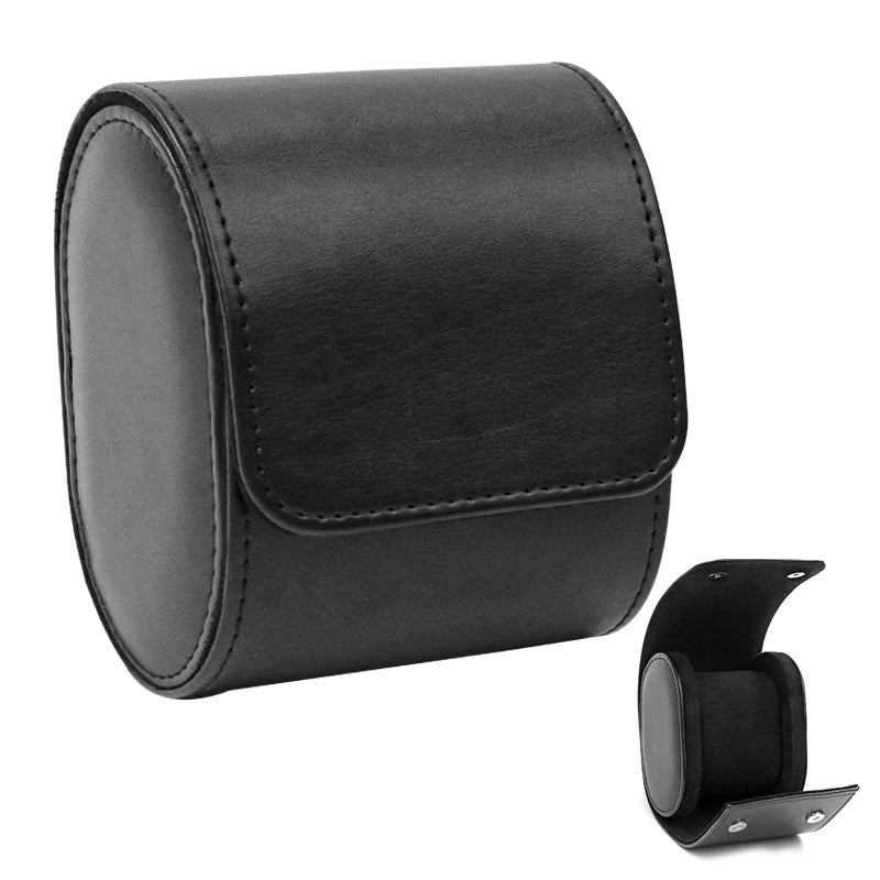 Étui Rouleau à Montres en Cuir Noir 1 à 3 Montres