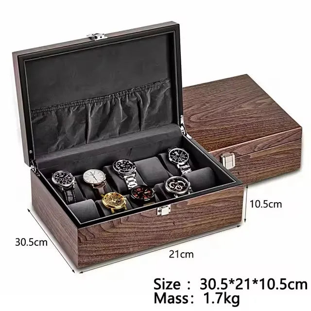 Boîte à Montre en Bois de Noyer Couvercle Bois