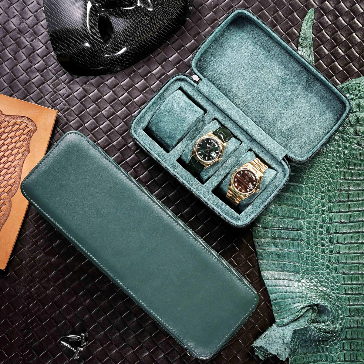 Étui de Voyage Montres Vert