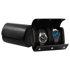 Étui Rouleau à Montres en Cuir Noir 1 à 3 Montres