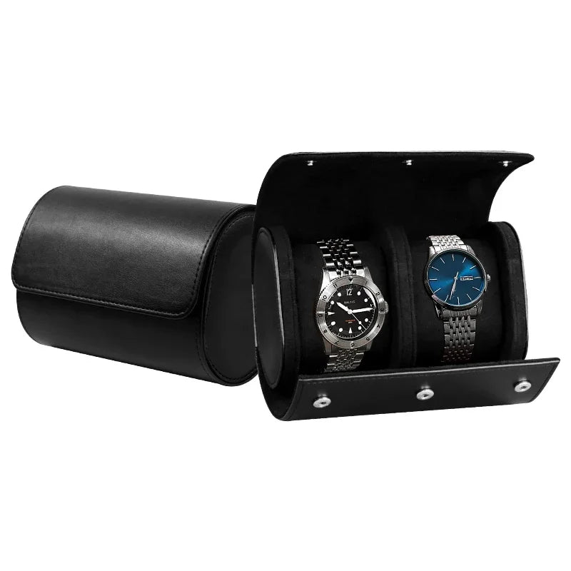 Étui à Montres en Cuir Marron