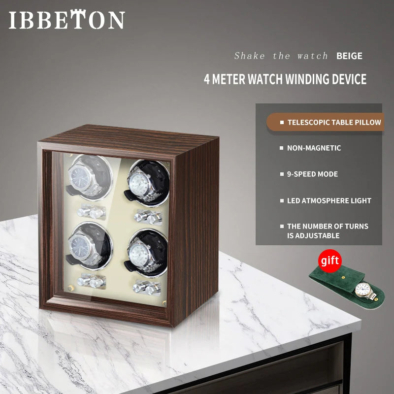 Remontoir Montre Automatique Bois Blanc 1 à 6 Montres