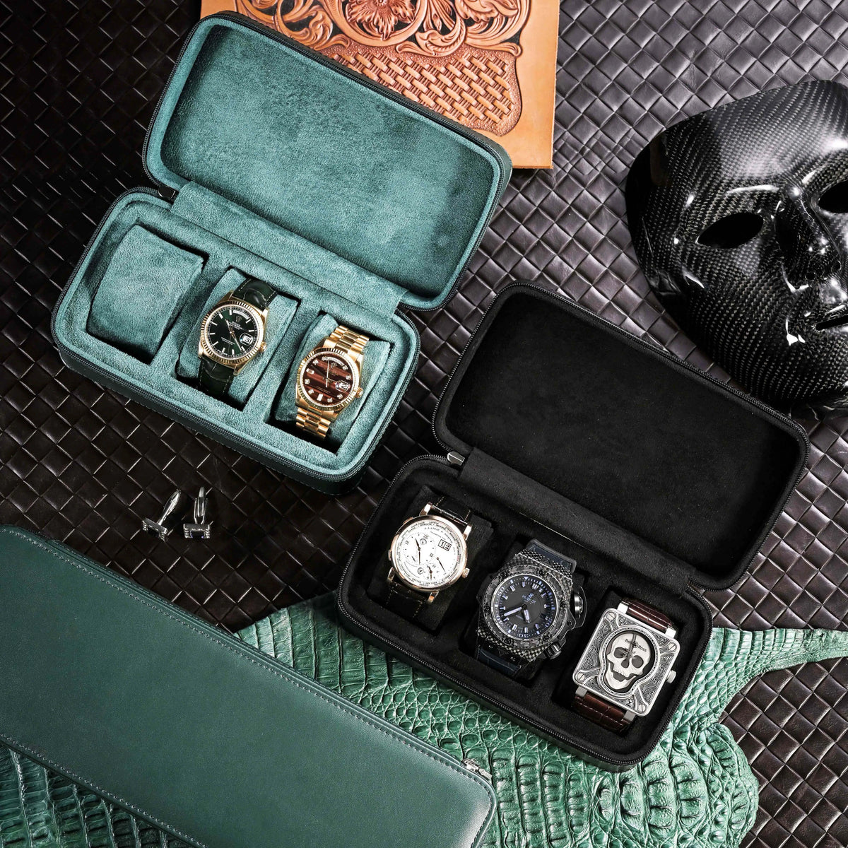 Étui de Voyage Montres Vert