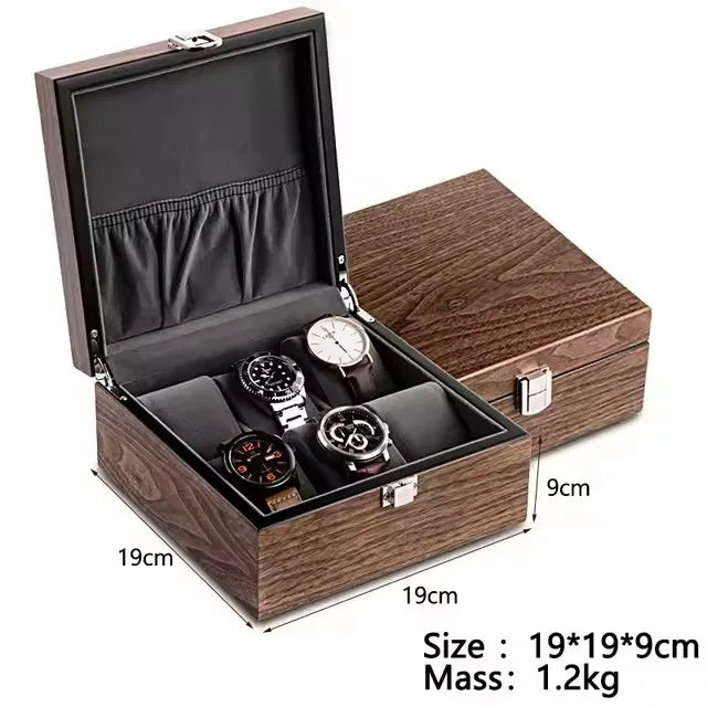 Boîte à Montre en Bois de Noyer Couvercle Bois