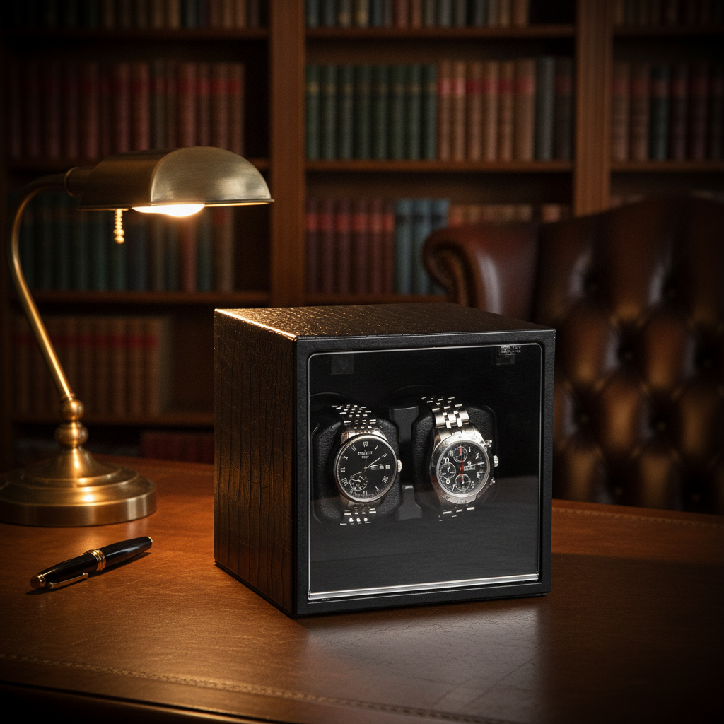 Boite remontoir 2slot black leather   hero bureau