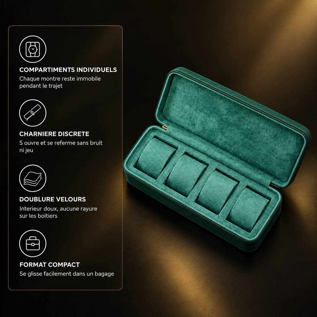 Étui de Voyage Montres Vert - avantages produit
