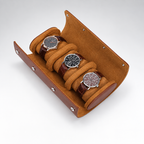 Étui à Montres en Cuir Marron 3 montres - packshot studio