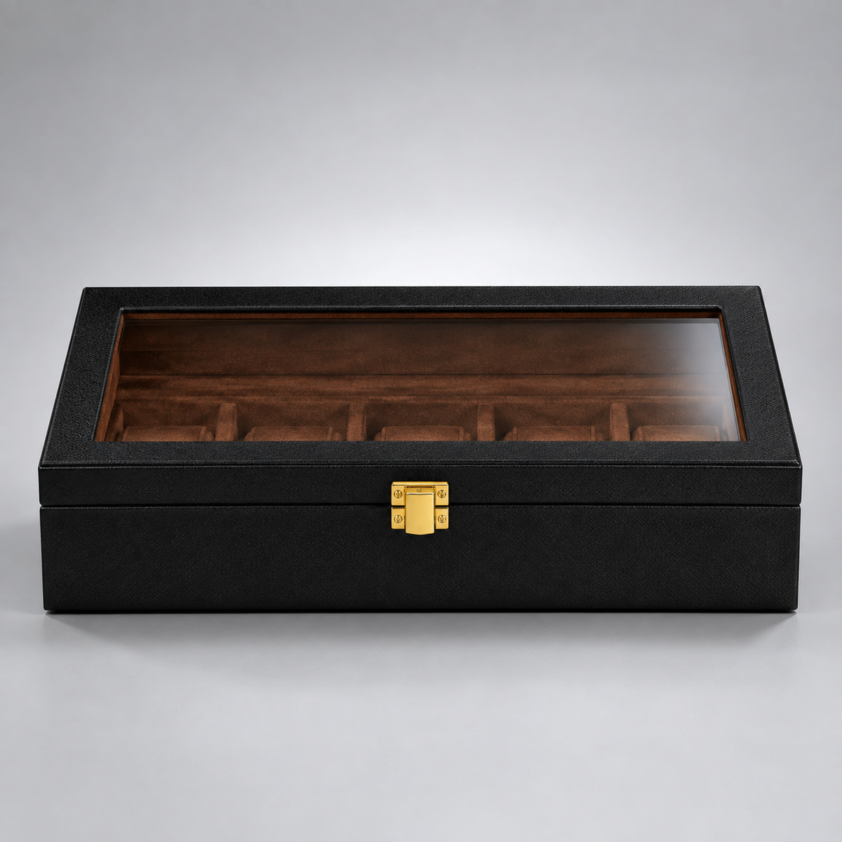 Boite a Montre Noir Marron angle face