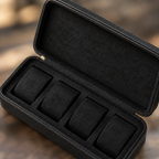 Étui de Voyage Montres Noir - détail intérieur feutrine