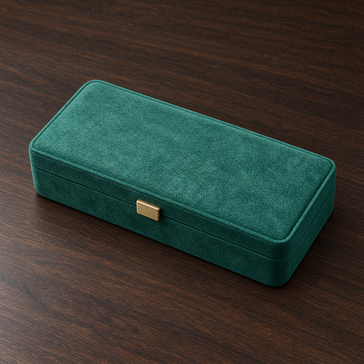 Étui de Voyage Montres Vert - vue fermée (charnière)